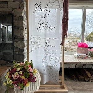 Fabric Baby Shower Sign, Custom Baby Shower Sign, Hello Baby Sign, Baby Shower Decorations, Baby Shower Welcome Sign, Oh Baby Welcome Sign