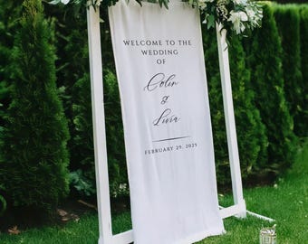 Fabric Wedding Welcome Sign, Personalised Wedding Welcome Sign, Fabric Sign, Custom Linen Wedding Signs, Boho Wedding, Wedding Welcome Signs