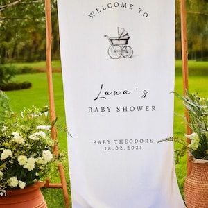 Cartello in tessuto per baby shower, cartello di benvenuto per baby shower, cartello personalizzato per baby shower, cartello &quot;Ciao bambino&quot;, decorazioni per baby shower, cartello di benvenuto &quot;Oh Baby&quot;