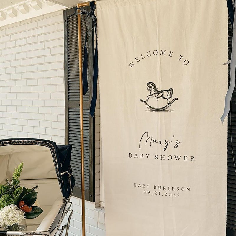 Navy Fabric Shower Sign - Etsy