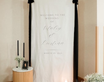 Wedding Fabric Welcome Sign, Modern Wedding Welcome Sign, Fabric Sign, Custom  Wedding Signs, Bridal Shower Sign, Boho Wedding