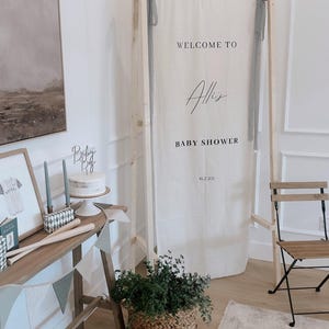 Cartello personalizzato per baby shower, cartello in tessuto per baby shower, cartello &quot;Ciao Baby&quot;, decorazioni per baby shower, cartello di benvenuto per baby shower, cartello di benvenuto &quot;Oh Baby&quot;