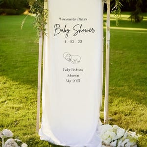 Cartello personalizzato in tessuto per baby shower, cartello personalizzato per baby shower, cartello di benvenuto per baby shower, decorazioni personalizzate per baby shower, cartello di benvenuto &quot;Oh Baby&quot;