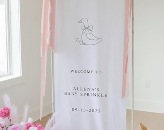 Silly Goose Custom Baby Shower Sign, Baby in Bloom, Fabric Baby Shower Sign, Baby Shower Decorations, Baby Shower Welcome Sign