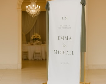 Custom Wedding Sign, Welcome Sign for Wedding,  Personalized Fabric Wedding Sign,  Custom Event Decor. Wedding,