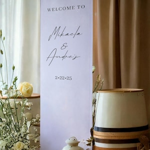 Fabric Wedding Welcome Sign, Personalised Wedding Welcome Sign, Fabric Sign, Custom Linen Wedding Signs, Boho Wedding, Wedding Welcome Signs