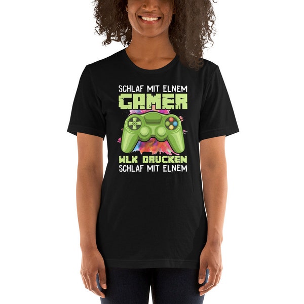 Schlaf Mit Elnem Gamer Wlk Drucken Mothers Day Gift T-shirt, Gift From Daughter, Sarcastic Sports Shirts, Personalized Gift for Mom Tee