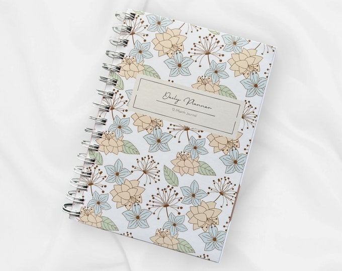 Featured listing image: 12-Month Spiralbound Daily Planner - Monthly Overview/Routine/Weekly Spread/Goals/Mood and Sleep Tracker/Habit Tracker/Monthly Budget