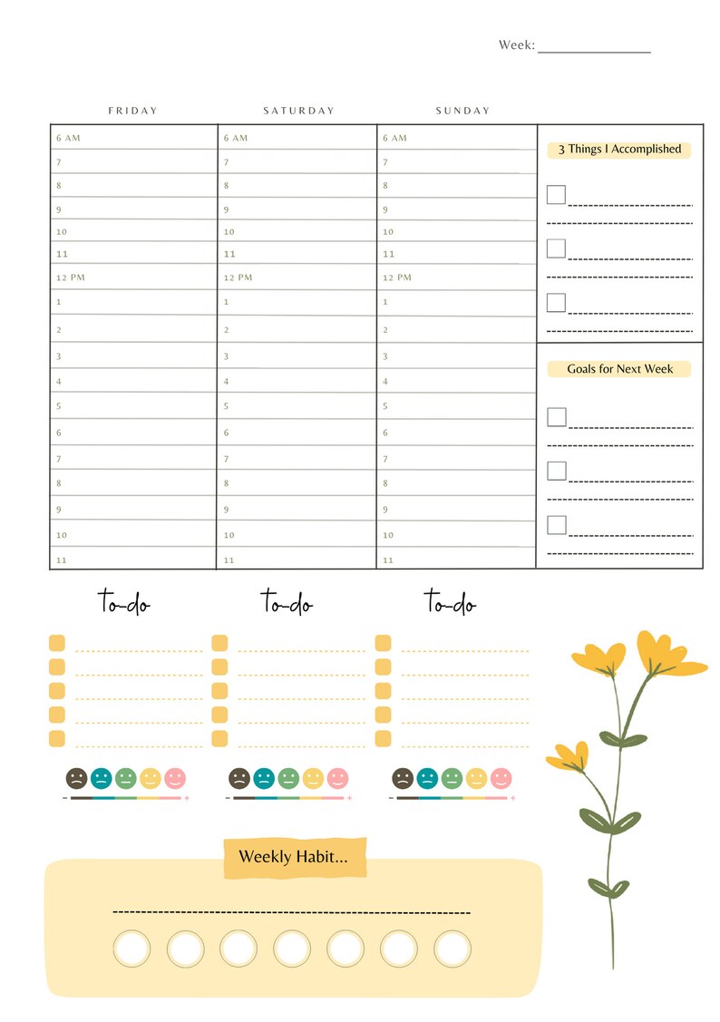 Printable A5 Academic Daily Planner Undated 12-month Planner for ...