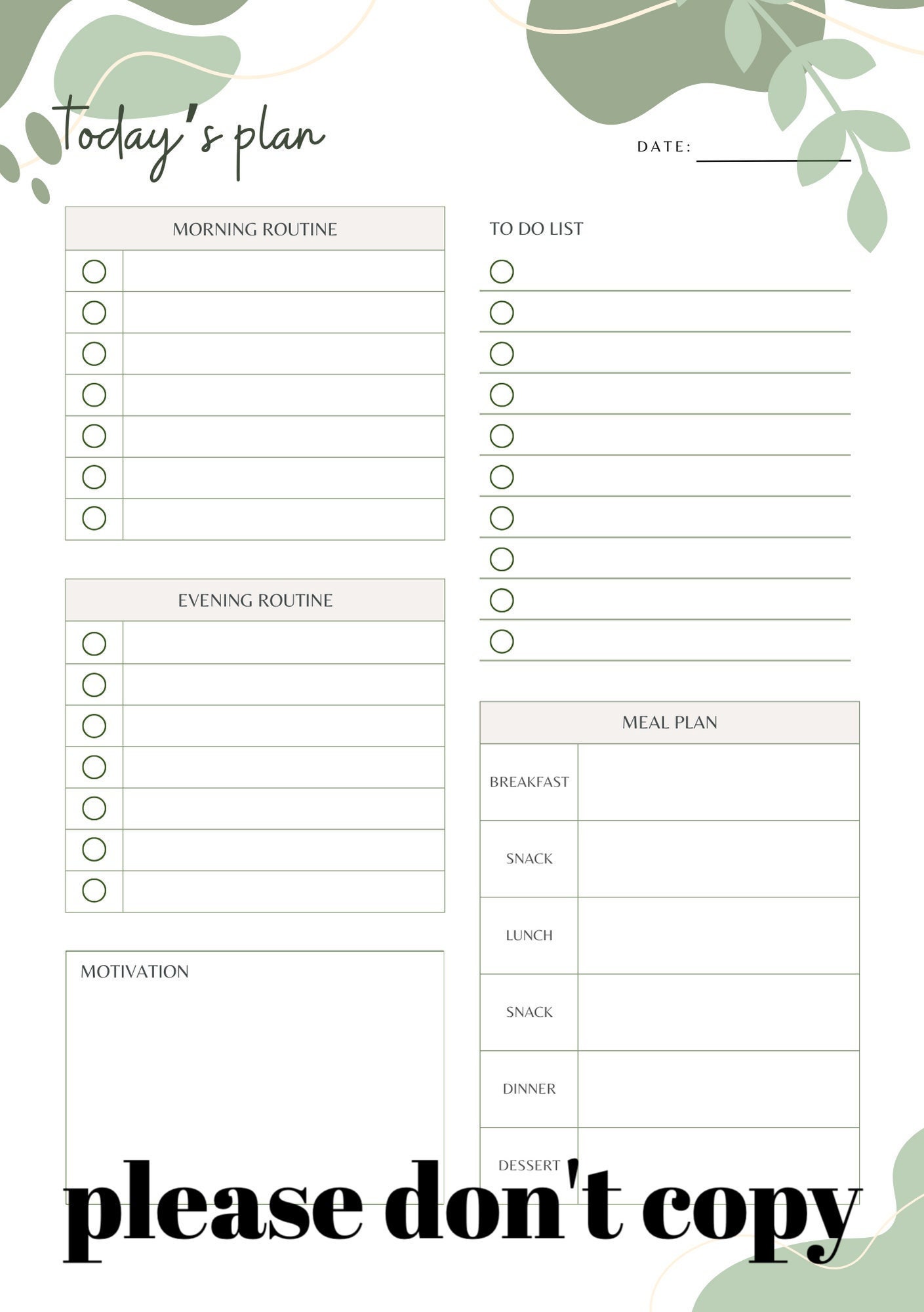Printable Minimalist A5 Daily Planner - Daily To-do List, Morning and ...