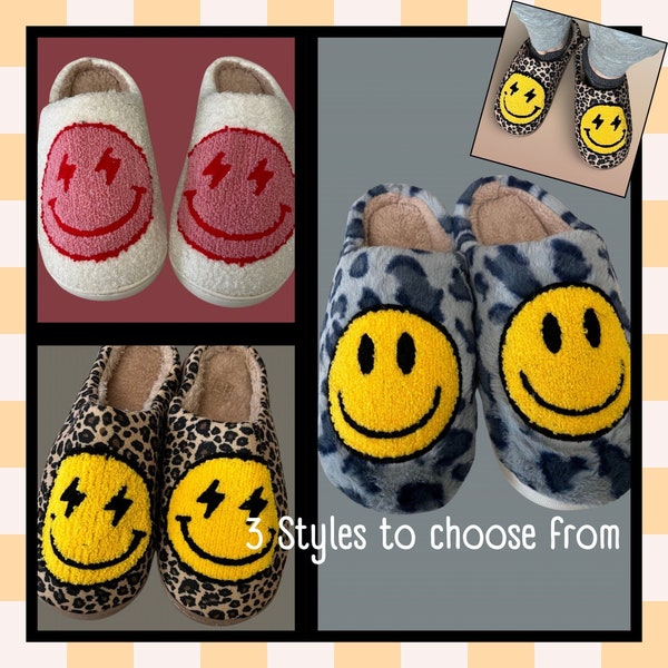 Cute Slippers, Happy face slippers for Women, Fun Slippers, Cute Slippers, warm winter slippers,
