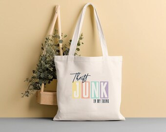 Thrifting, Canvas Tote Bag, Thrift Haul Bag, Sustainability Tote Bags, Shopping Bags, Thrifter Tote Bag, Thrift Shop, Reseller Gift, Junkin