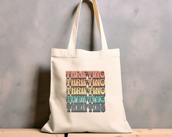 Thrifting, Canvas Tote Bag, Thrift Haul Bag, Sustainability Tote Bags, Shopping Bags, Thrifter Tote Bag, Thrift Shop, Reseller Gift, Junkin