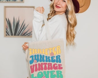 Thrifting, Canvas Tote Bag, Thrift Haul Bag, Sustainability Tote Bags, Shopping Bags, Thrifter Tote Bag, Thrift Shop, Reseller Gift, Junkin