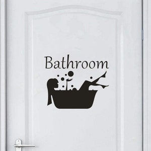 Bathroom Sticker Removable Art Vinyl Mural Home Room Decor Wall Sticker Girl In Bath Tub