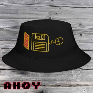 90s style Black Bucket, beach, golf, sun Hat