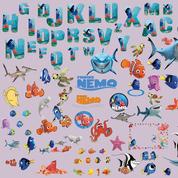 200+ Finding Nemo Files SVG Bundle Layered, Nemo Letters, Nemo png, Nemo Cricut, Nemo Clipart, Dorys svg, Marlin Clipart, , Baby Shower