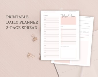 Daily Planner Printable: Hourly Schedule, Time Blocking (PDF Download)