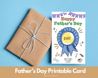 Father's Day Coloring Card: Kids DIY Craft (Digital Download)