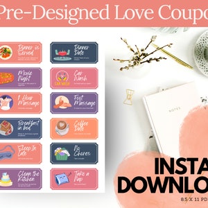 Love Coupon Book for Wife: Printable DIY Gift (Digital Download)