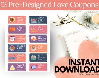 Love Coupon Book for Wife: Printable DIY Gift (Digital Download)