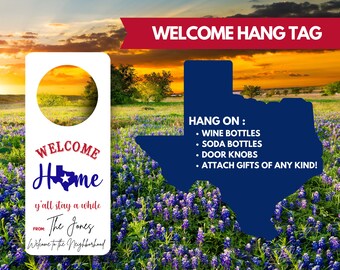 Welcome Home to Texas Wine Tag: New Neighbor Gift (Printable)