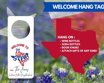 Texas Welcome Wine Tag: Lone Star State Gift (Printable)