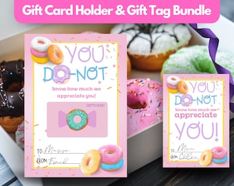 Donut Gift Card Holder | Teacher, Colleague Appreciation (Digital Download)