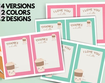 Latte Gift Card Holder: Teacher Appreciation, Birthday (Digital Download)