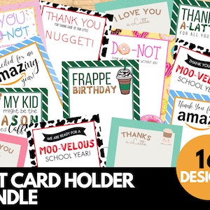 Teacher Appreciation Gift Card Holder Bundle | End of Year Teacher Gift | Teacher Thank You Card | Printable Download | Back to School Gift