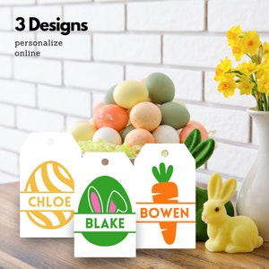 Frohe Ostern Tags | Osterhase Cookie ANHÄNGER | Personalisieren auf Canva | Druckbare Osteranhänger | Hasenohren | Hasenfüße | Osterei | Karotte