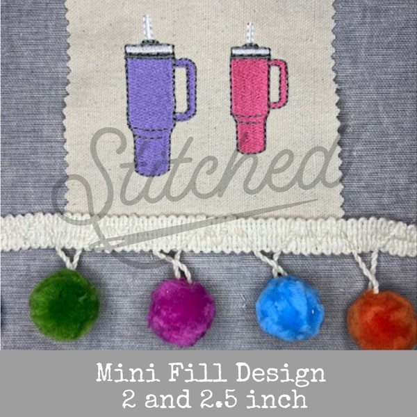 Trendy Cup 1 Mini Fill Embroidery Design 2 and 2 1/2 Inch