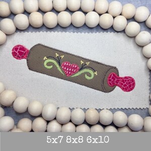 Rolling Pin ZigZag Applique 5x7 8x8 6x10