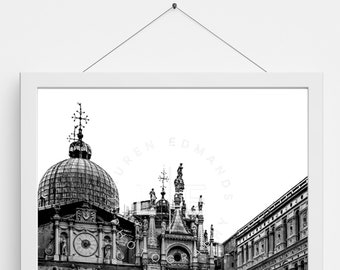 Black and White Photo Print - Digital download - Doge Palace, Venice 02