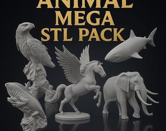Mega Pack de Animales STL: Colección A-Z con detalles altos