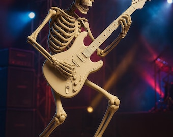 STL Skeleton Guitar Hero - Undead Rock 3D Modell