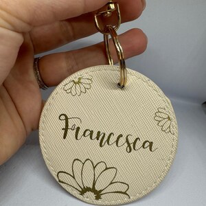 Schlüsselanhänger aus Kunstleder - Personalisierter Schlüsselanhänger mit Namen - Personalisierter Schlüsselanhänger - Gastgeschenkidee - Platzhalter für Hochzeit, Geburtstag