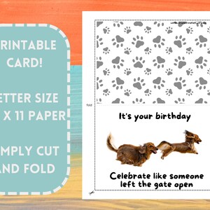 Funny Birthday Card With Dog | PRINTABLE Cute Greeting Card | Humorous ...