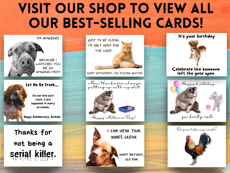 Funny Birthday Card With Dog | PRINTABLE Cute Greeting Card | Humorous ...