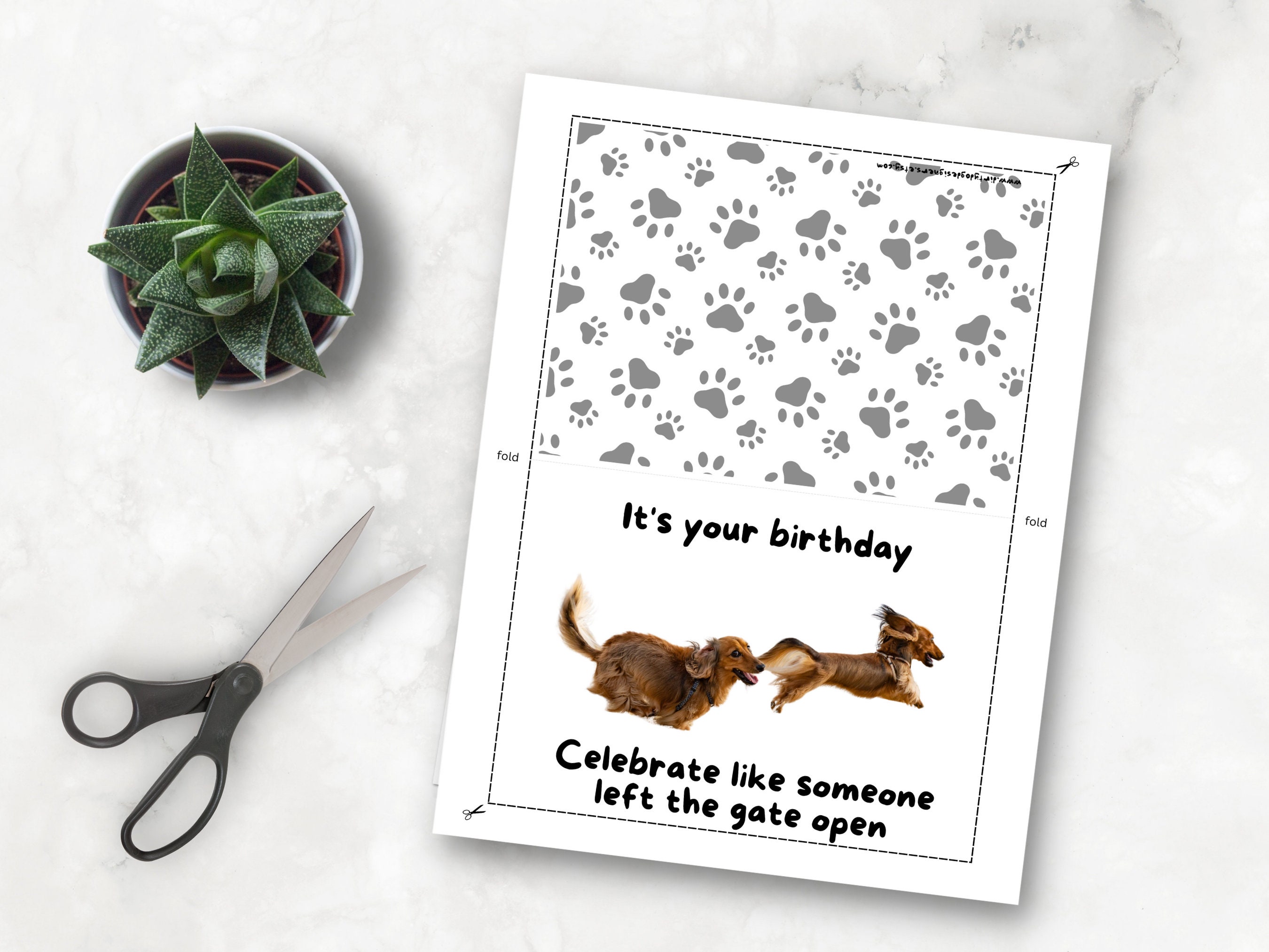 Funny Birthday Card With Dog | PRINTABLE Cute Greeting Card | Humorous ...