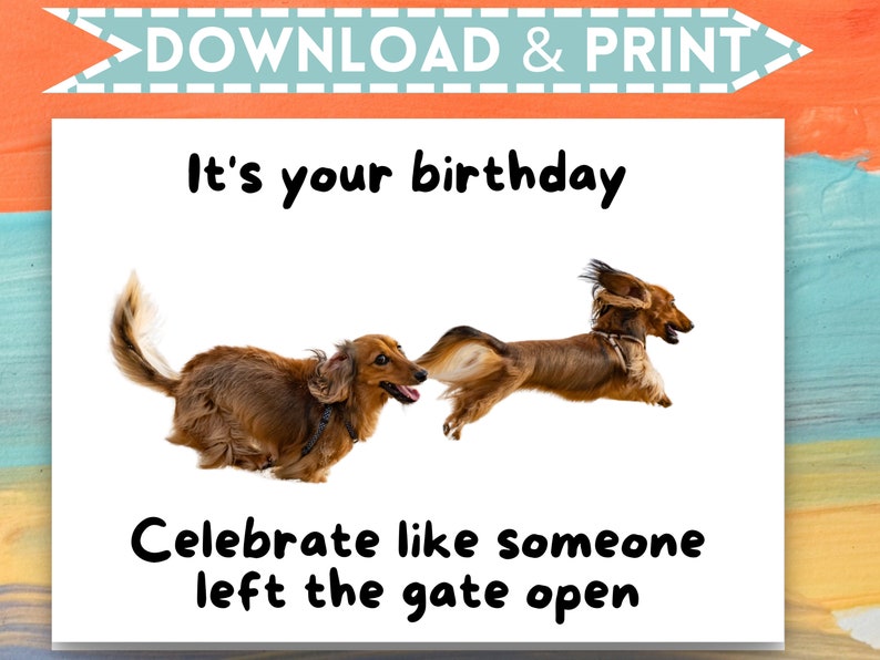 Funny Birthday Card With Dog PRINTABLE Cute Greeting Card - Etsy Canada