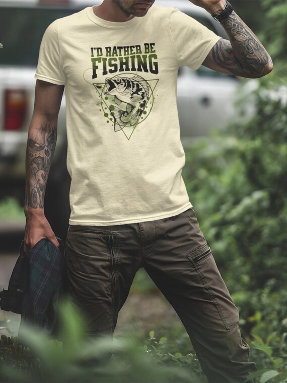 Men's Fishing Shirti'd Rather Be Fishing Tshirtfunny Fishing T