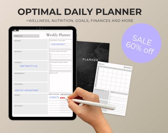 OPTIMAL DAILY PLANNER, digital undated planner, goodnotes planner, ipad planner, goodnotes templates, notability templates