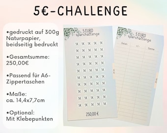 5Euro Challenge / A6 / Sparspiel / Umschlagmethode