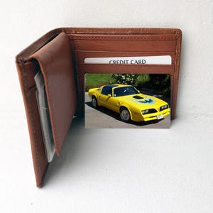 Carte portefeuille personnalisée Voiture. Insert portefeuille, carte métal, anniversaire, fête. Cadeau souvenir, photo voiture, camion