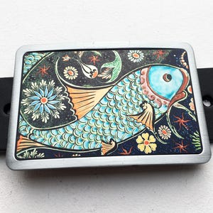 Koi carp fish design belt buckle, men&#39;s and women&#39;s belt buckle