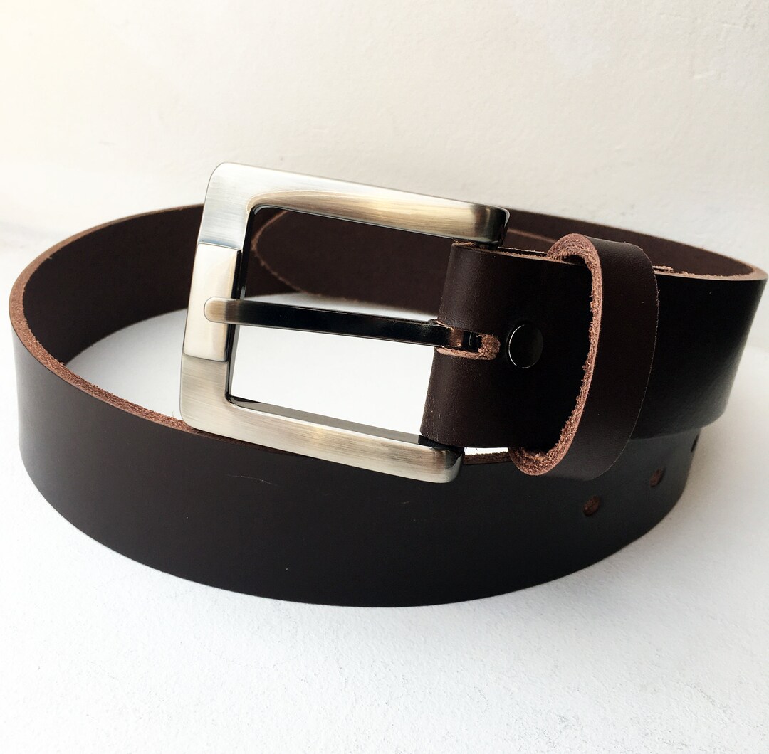Premium Dark Brown Glazed Full Skin Belt