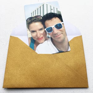Photo + texte personnalisés sur carte en métal pour portefeuille. Cadeau, anniversaire, couple. Souvenir romantique, petit ami, rencontre