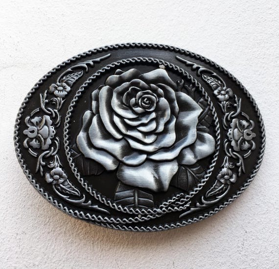 Western Rose Belt Buckle, Flower Belt Buckle, Women, Men  display picture 1