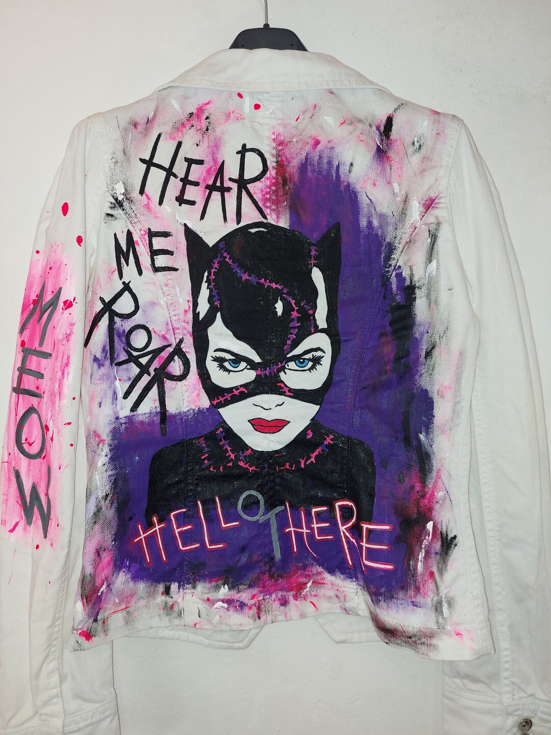 Catwoman Batman Returns Jacket Handpainted Denim Jacket Batman Clothing